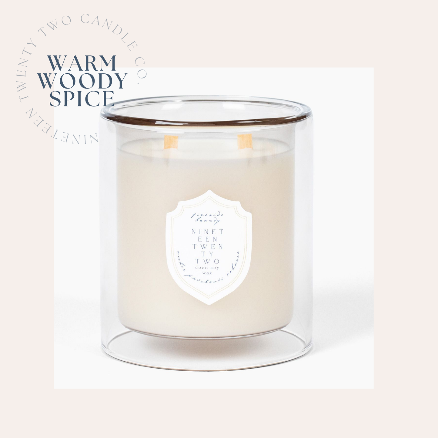 Fireside Brandy Two Wick Candle