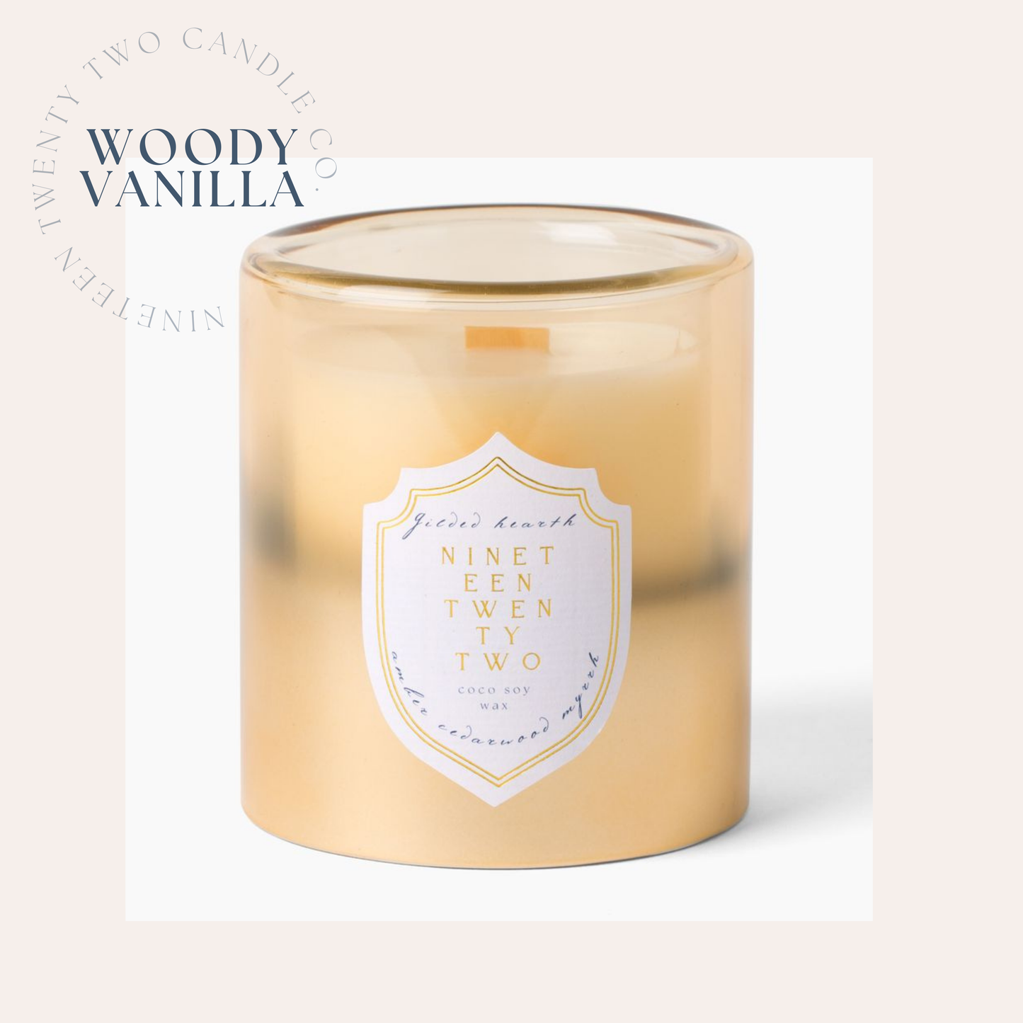 Gilded Hearth Medium Wood Wick Candle
