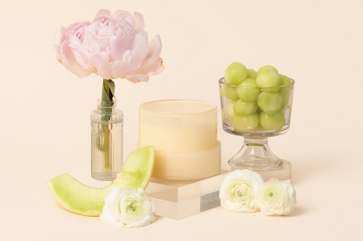 New! 'Garden Party' Butter Yellow Glass Candle