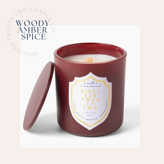 Amber Woodland Small Wood Wick Candle
