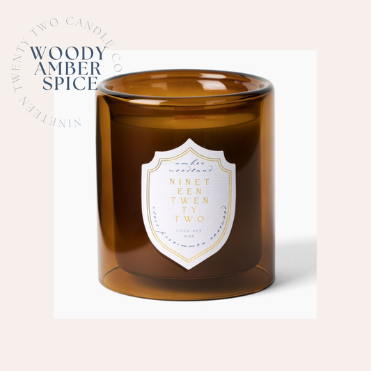 Amber Woodland Medium Wood Wick Candle