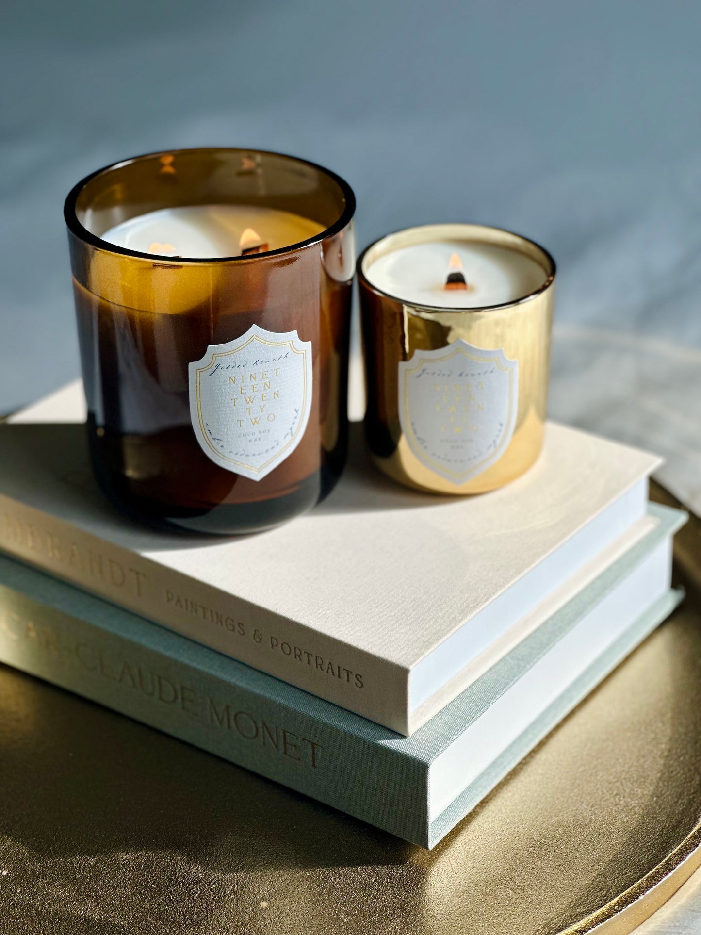 'Gilded Hearth' Large Wood Wick Candle