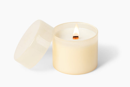 New! 'Garden Party' Butter Yellow Glass Candle