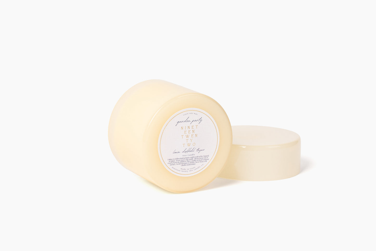 'Garden Party' - Lemony, Fresh, Floral - Wood Wick Candle in Modern Glass Jar